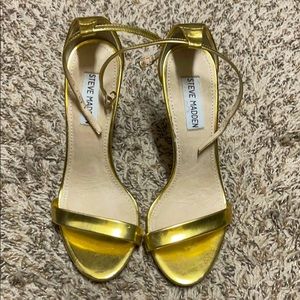Women’s gold Steve Madden strappy heels